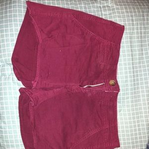 Maroon jean shorts